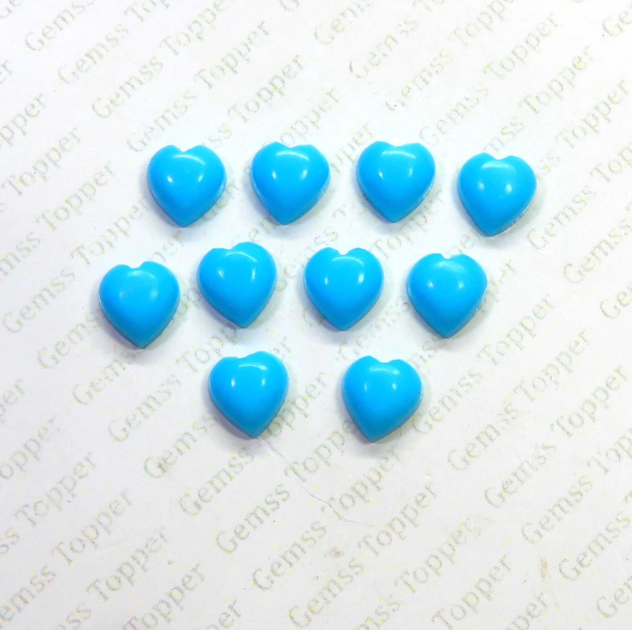 Sleeping Beauty Turquoise 10x10 mm Heart Cabochon